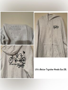 Life's Better Together Gray Zip Hoodie